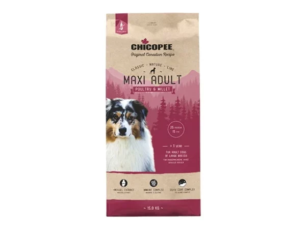 CHICOPEE CNL MAXI ADULT KYLLING & HIRSE, 15KG